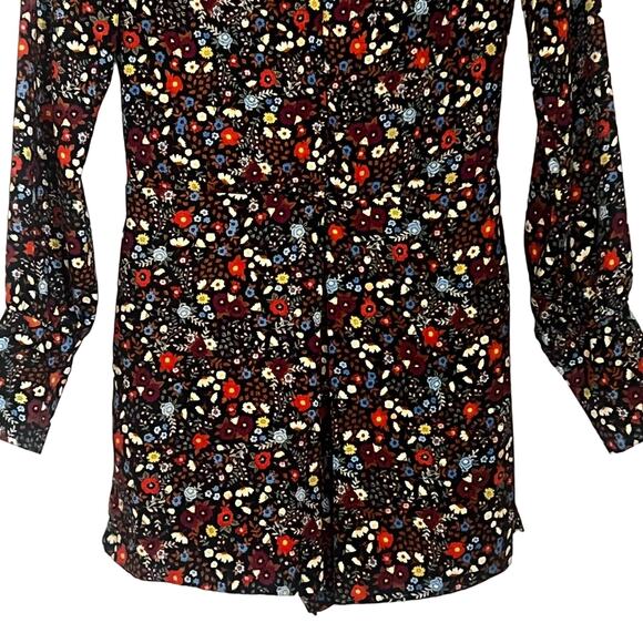 Zara Trafaluc Shorts Romper Size XS Jumpsuit Long Sleeve Floral Multicolor - Picture 5 of 11